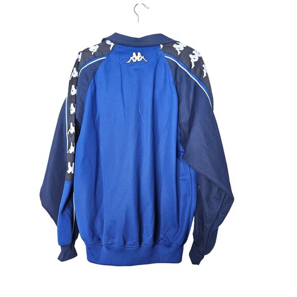 NEW Kappa XL Black Blue Tracksuit Jacket Sport Soccer Warm Up Logo Pants Casual - Picture 8 of 10